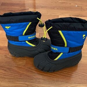 Sorel Kids' Black and Blue Snow Boots